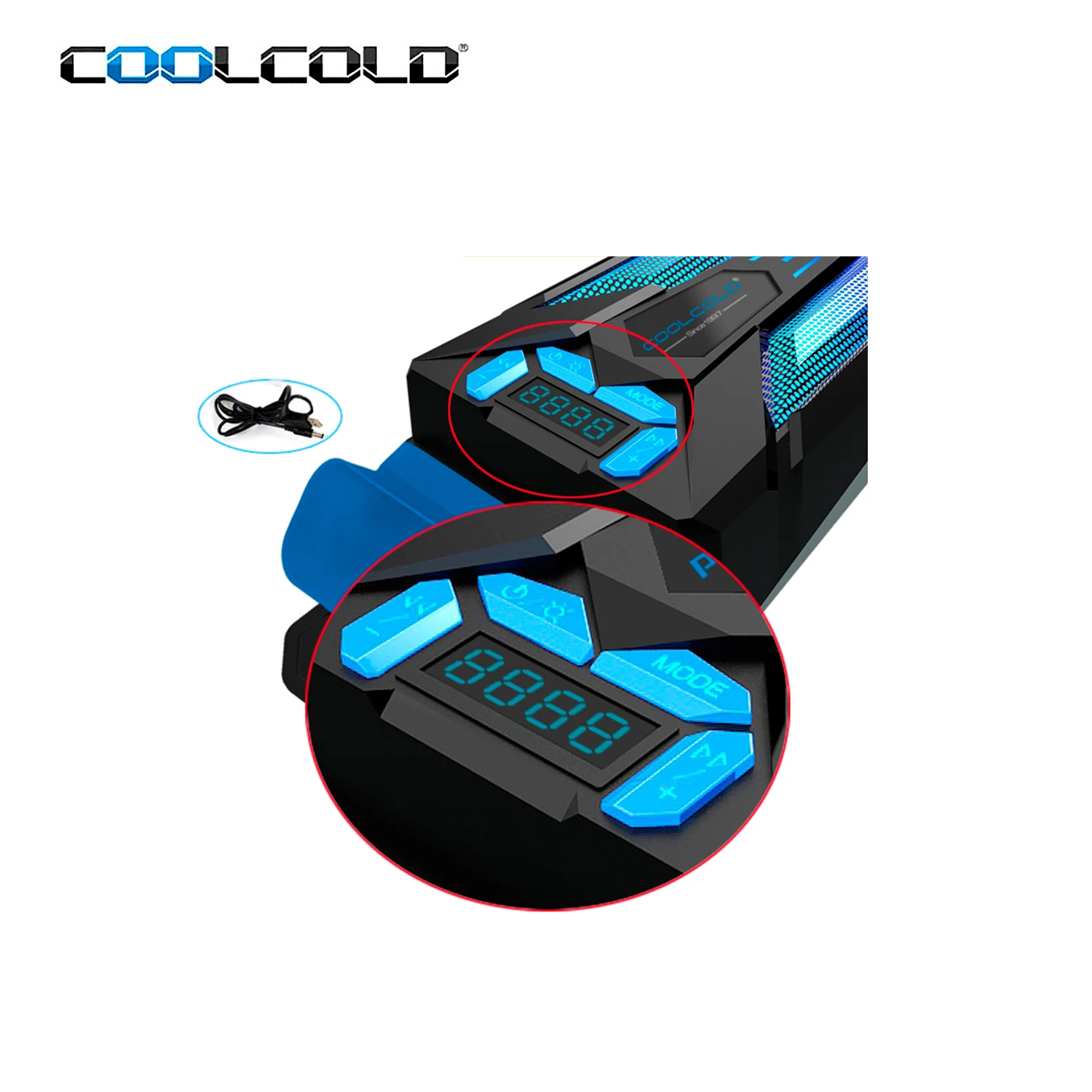 Охлаждающий вентилятор USB для ноутбука, мини-вентилятор USB с ЖК-дисплеем для ноутбука