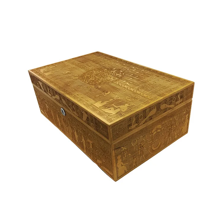 D&S High Quality Customized Engraved Wooden Cigar Storage Box with Humidor
