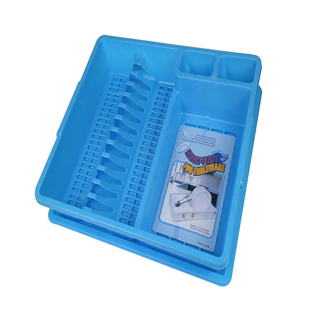 Высококачественная пластиковая сушилка для посуды с капельным лотком