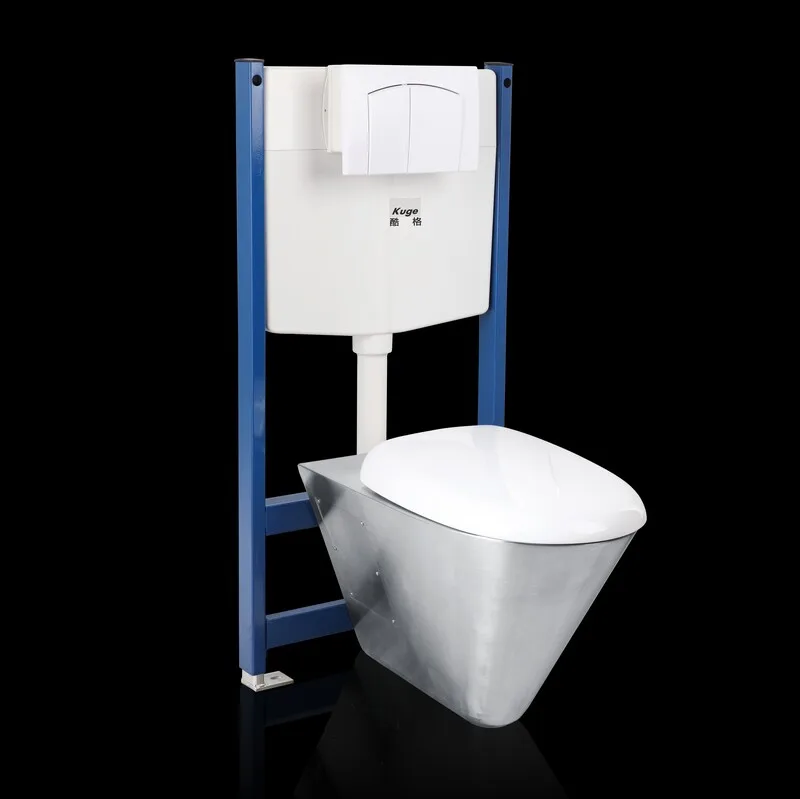 Commercial use Stainless steel toilet bowl supplier Wall mounted european water closet with concealed tank