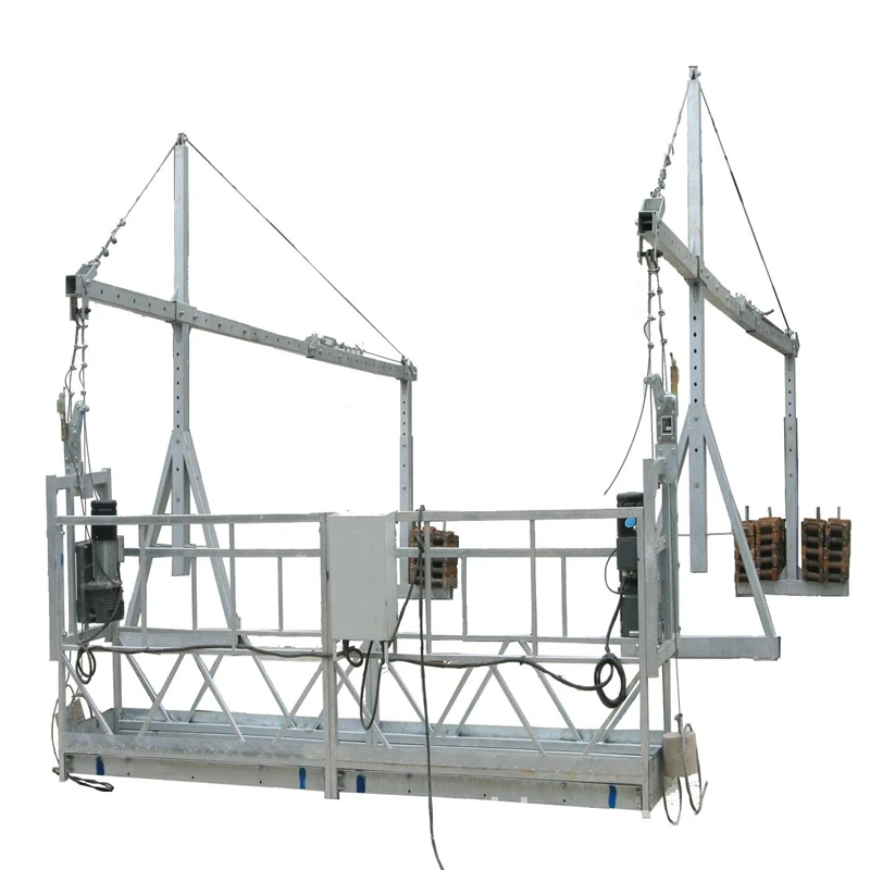 Electric lifting platform for construction of exterior walls of high-rise buildings