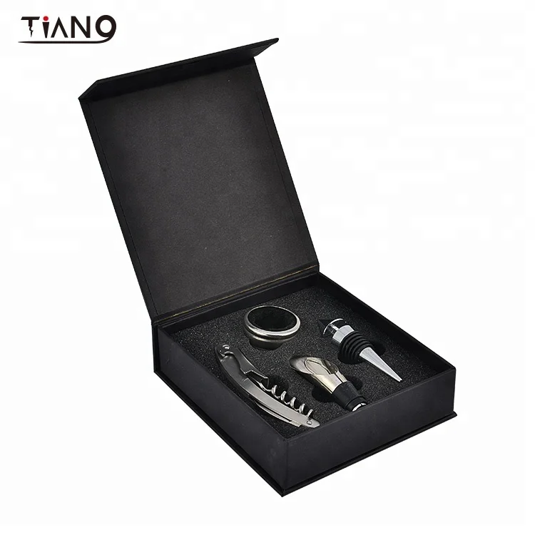 
Gift Box Wine Corkscrew Set 4pcs Wine Accessories Gift Set 