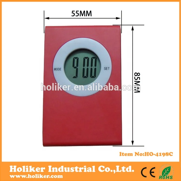 promotional modern table clock metal desk folding clock with thermometer hygrometer