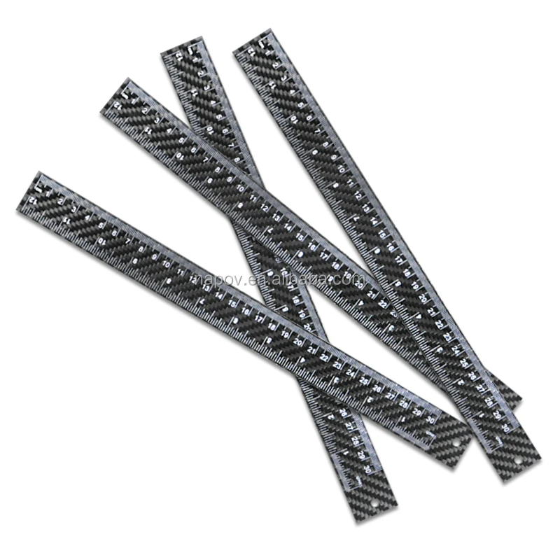 Double Side Measuring Tool Carbon Fiber Ruler with CM Scale Stationery Rulers