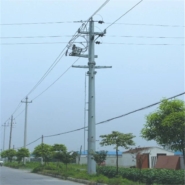 33kv-400kv galvanized octagonal steel power pole electrical power transmission line tower with factory price