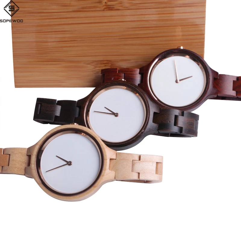 hot selling new quality custom brand logo wood wrist watch minimalist wooden watch oem