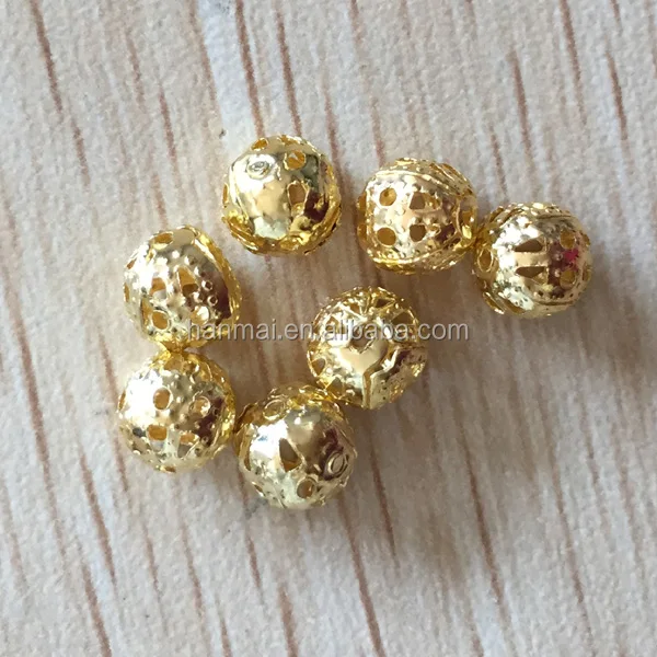 Metal hollow beads for jewelry making / Jewelry metal beads