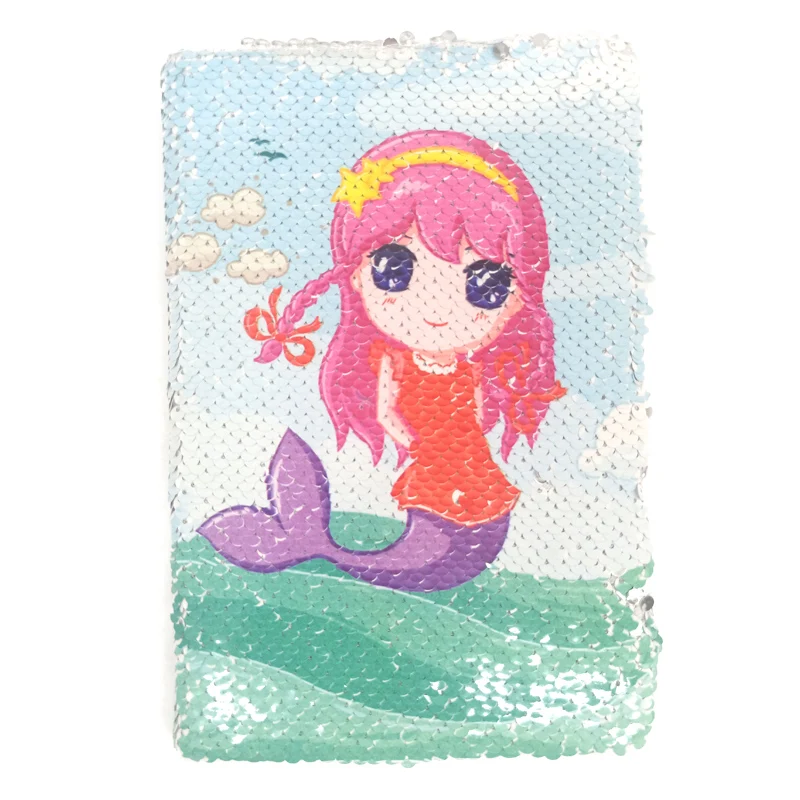 Stationary Office Notebook Glitter MD Sequins Notepad Reversible Sequin Mermaid Note book Notebooks