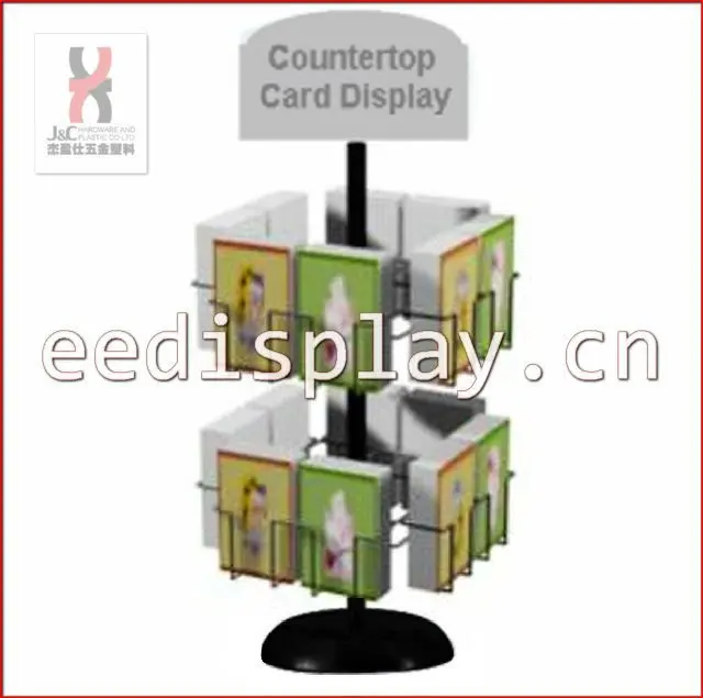 Metallic Countertop GiftCard Display Rack and Stand/Revolving Greeting Card Display Rack/Store Spinning Postcards Display Holder