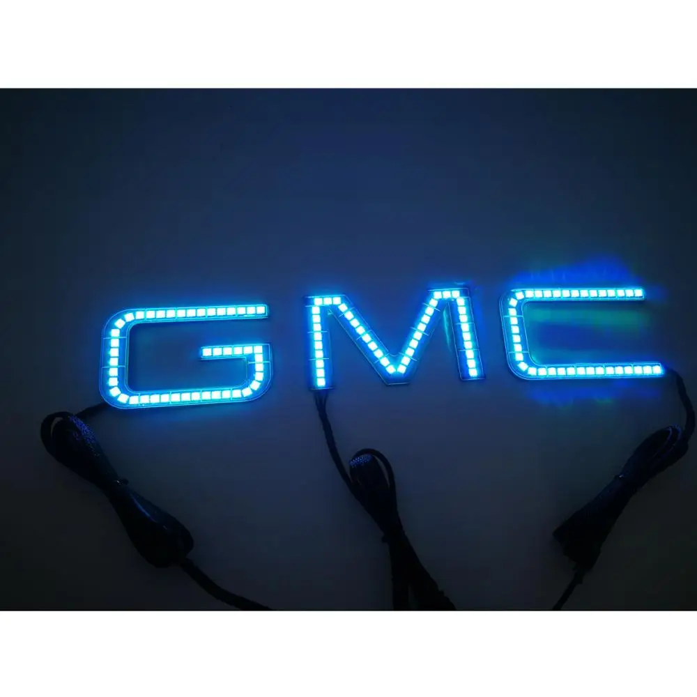 GMC Car logo led auto headlight chasing angel eyes halo rings fog headlight DC12/24V