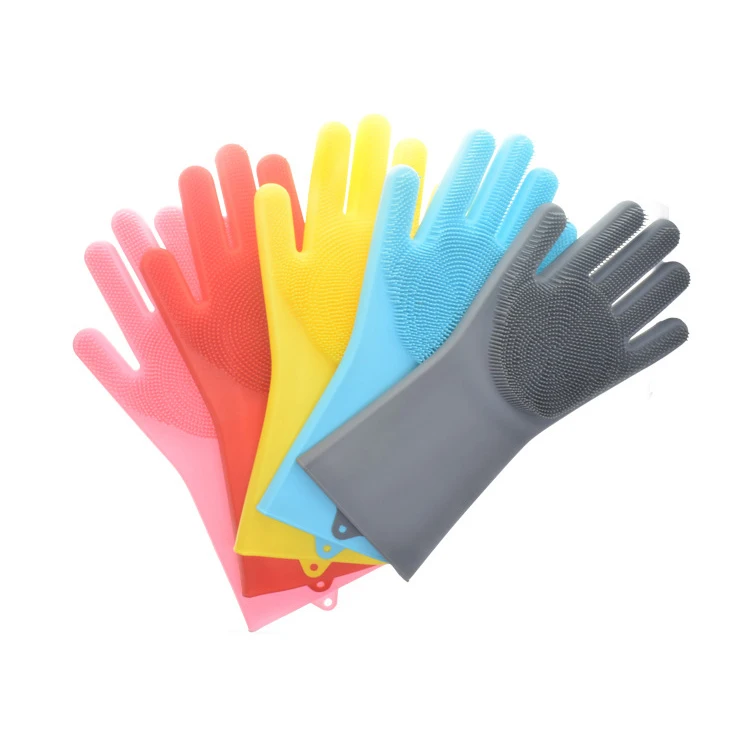 2022 factory cheap heat resistant kitchen magic silicone dishwashing cleaning gloves