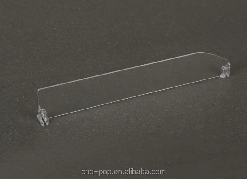 Clear plastic shelf divider /shelf divider pusher