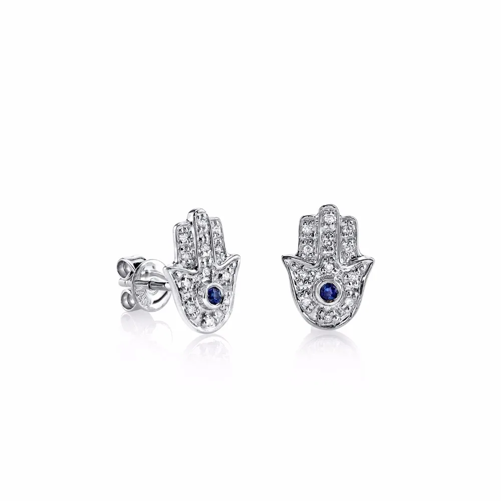 
Dropship sterling silver hamsa jewelry evil eye jewelry hand earrings 