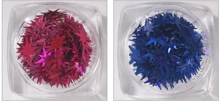 SZNS31 super thin nail art sequin colorful autumn maple leaf nail flake decorations for salon