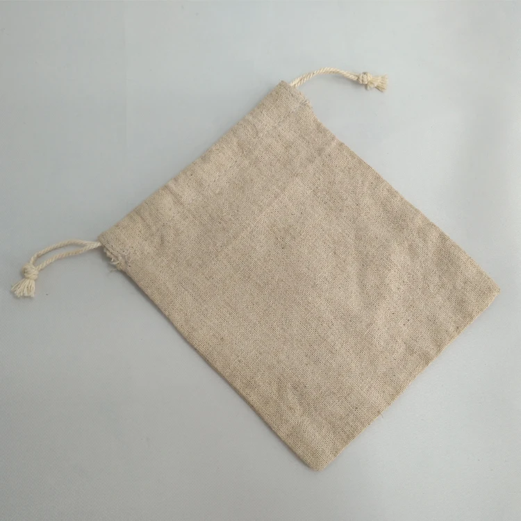 Natural Linen Burlap Bags with Jute Drawstring for Gift Bags