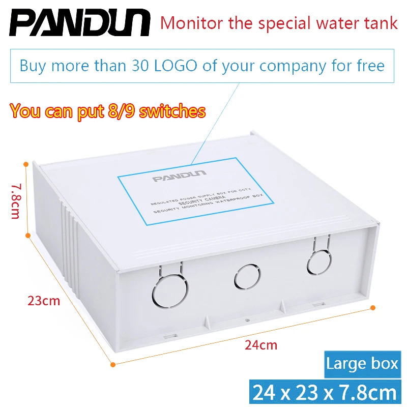 PANDUN Регулируемый блок питания для камеры видеонаблюдения, водонепроницаемый блок питания для мониторинга безопасности