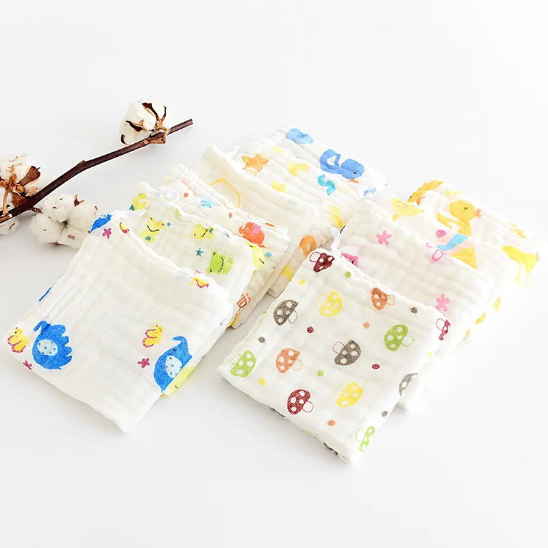 Wholesale Six Layers Cotton Gauze Microfibre Baby Bibs white Face Towel baby Saliva Towel