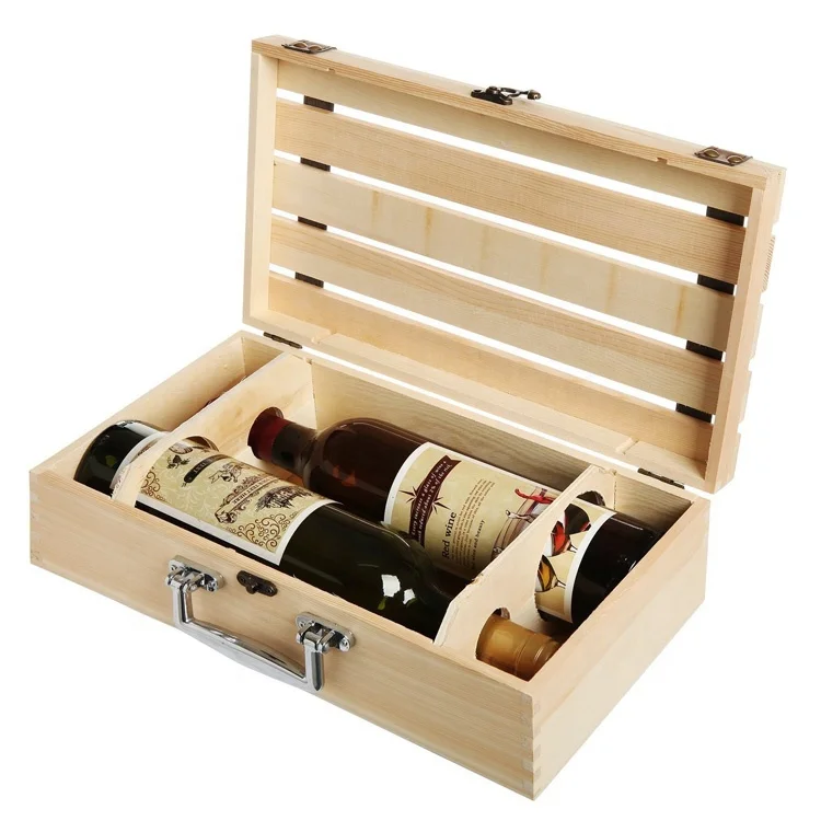 Handmade Cheap  2 Bottle Wooden Wine Boxes for Sales