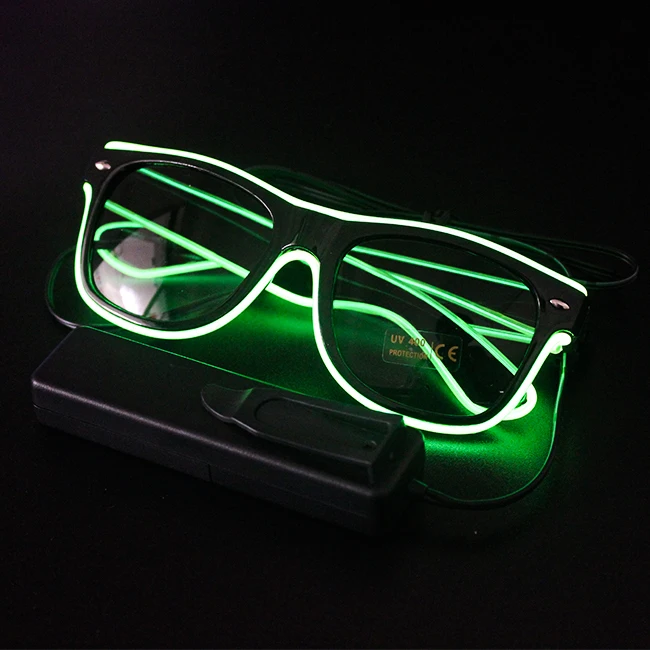 Light Up LED Glasses Novelty Luminous Glasses Adjustable EL Wire Neon Rave Eyeglasses