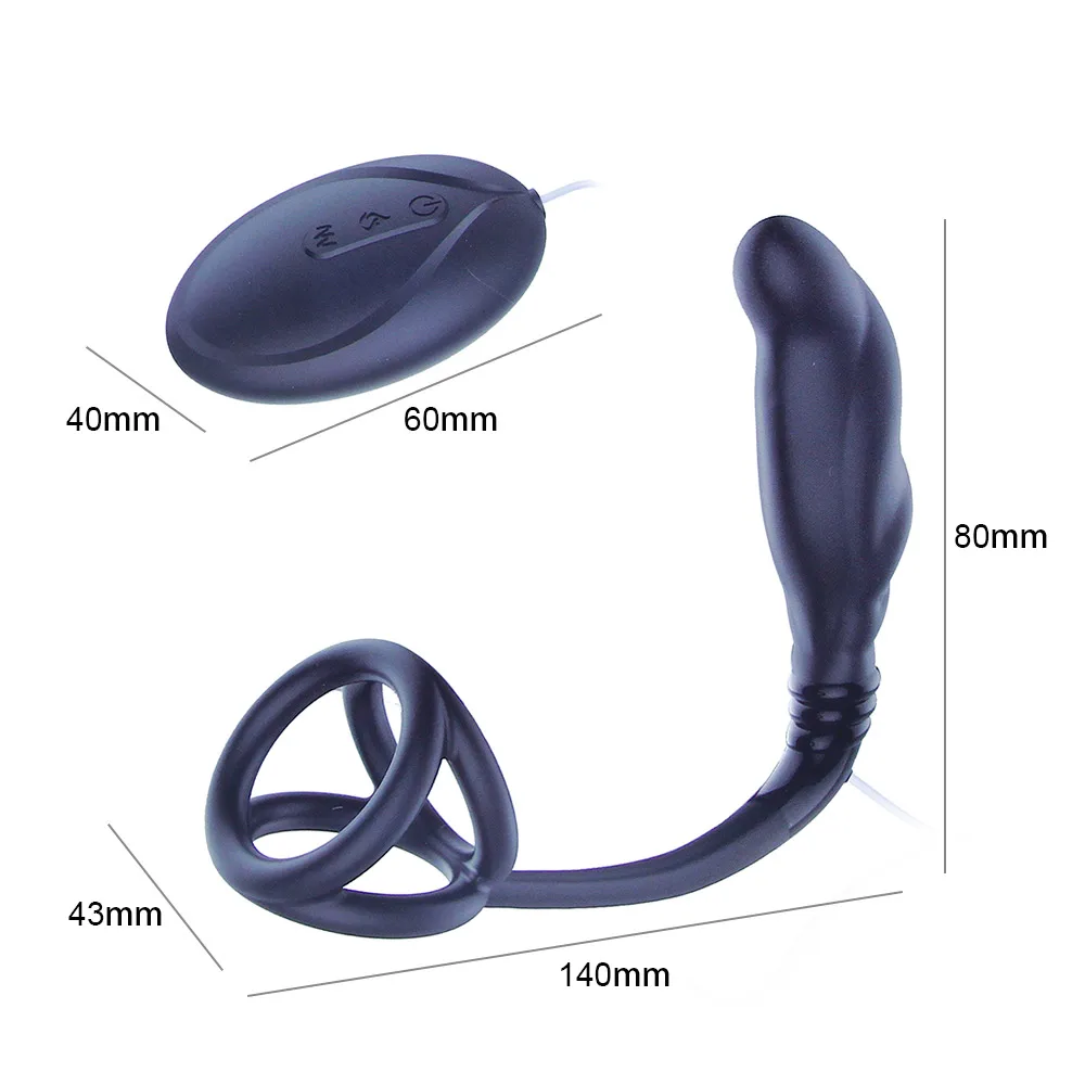
Time-lapse Ejaculation Anal Butt Plug Vibrator Toys 10 Speed Vibrating Silicone Prostate Probe Sex Product for Prostate Massage 