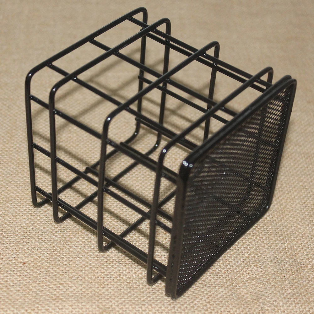 Guangxi Bobai Factory sale black square metal wire office supply pen holder make up holder