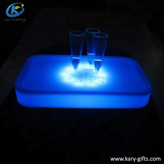 Rechargeable Party LED Acrylic Serving Bar Tray