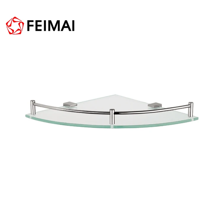 Угловая полка из нержавеющей стали для ванной комнаты, стеклянная полка высокого качества