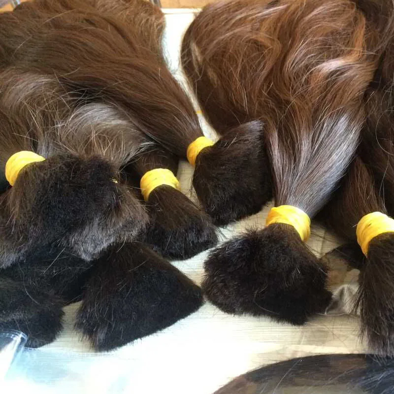 factory wholesale remy double drawn russian brown hair