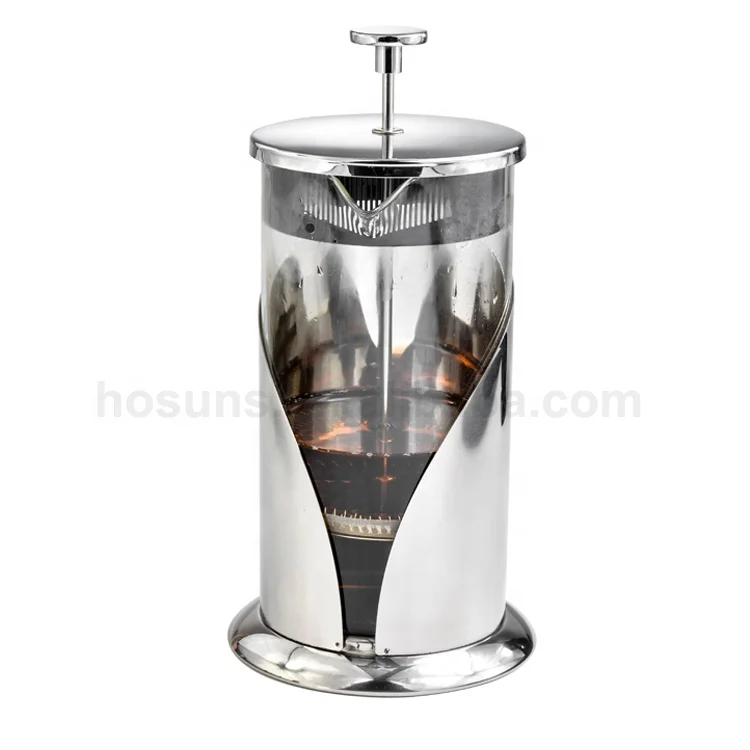 304 Stainless Steel French Press Coffee Maker With High Borosilicate Glass And Reusable Filter