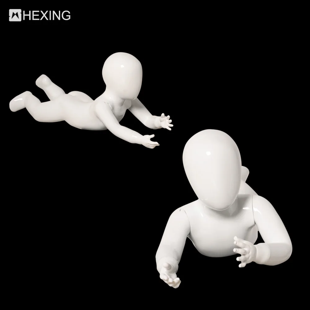 Crawling Toddlers FRP Abstract White Baby Full Body Mannequin