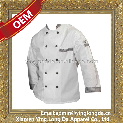 
China Practical Long Sleeve White Chef Shirt Uniform 