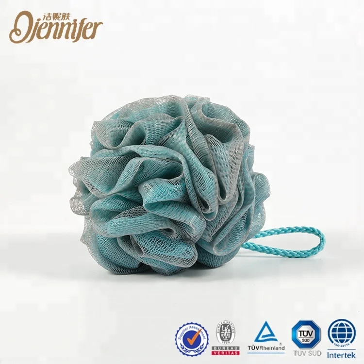 Factory Wholesale Beautiful Shower Flower Recycling PE Loofah Mesh Bathing Ball Bath Sponge