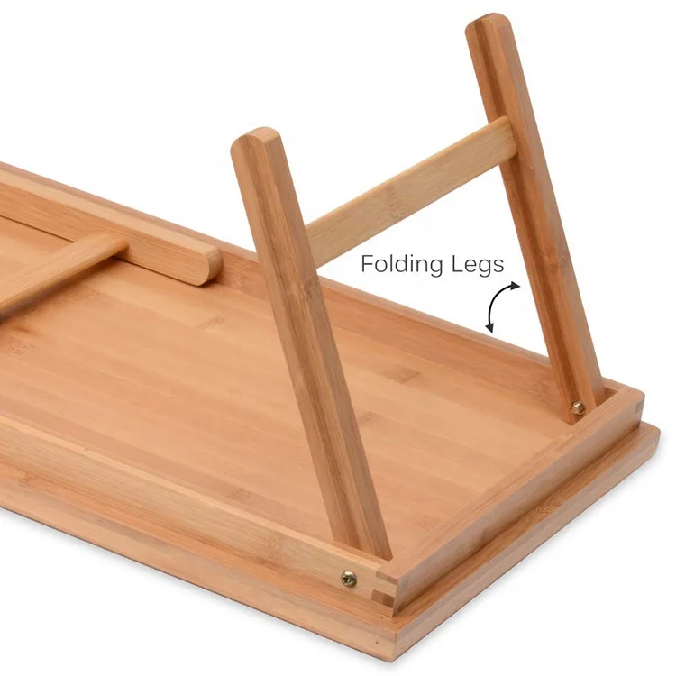 Bed Tray with Foldable Legs Great for Laptops,Bamboo Table Suitable for Breakfast and Snack locks in place perfectly by