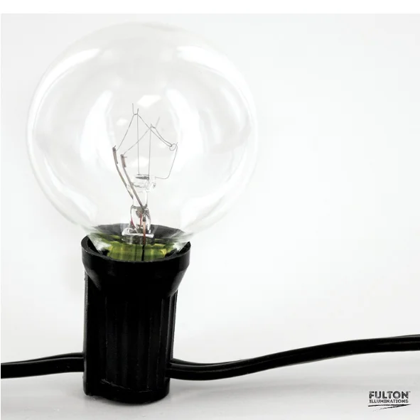 UL Approved 100FT 100 Sockets C7 G40 Globe String Lights With Clear Bulbs