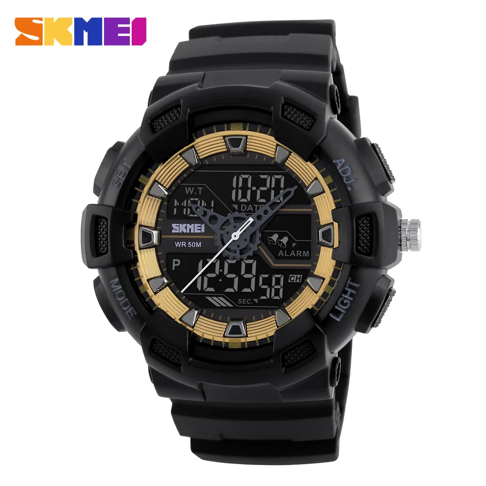 Skmei best seller 1189 analog digital man sport watches 3 time strap watch movement wholesale