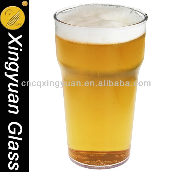 18oz stackable glass beer glasses water drinking glasses