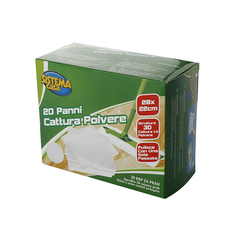 Spunlaced nonwoven dry disposable duster with Small Pearl surface  for cleaning floor