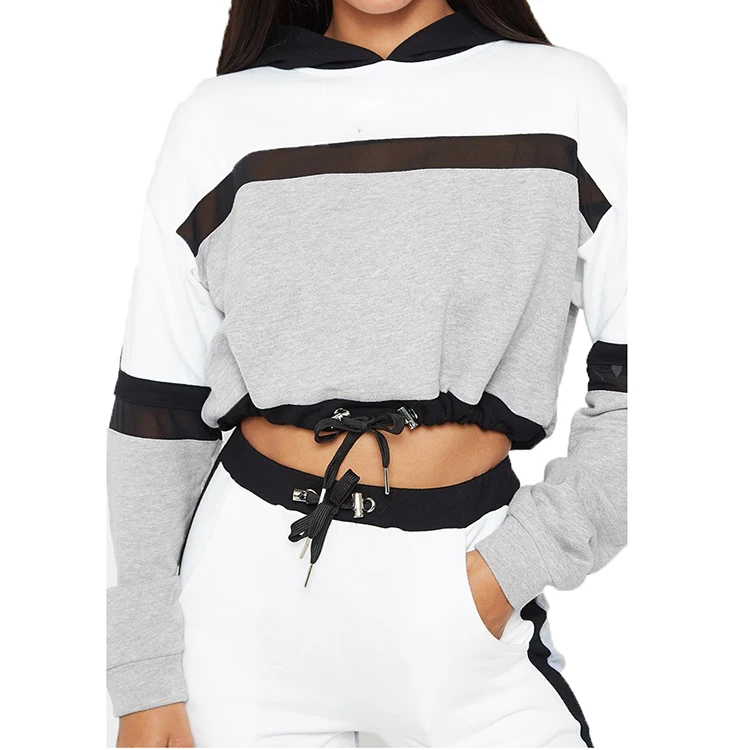 
Two piece track suit women hooded tracksuit cotton training suit fitted tracksuit 