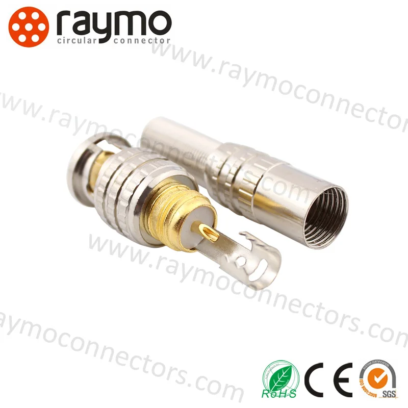 nickel plated BNC male clamp with cable connector