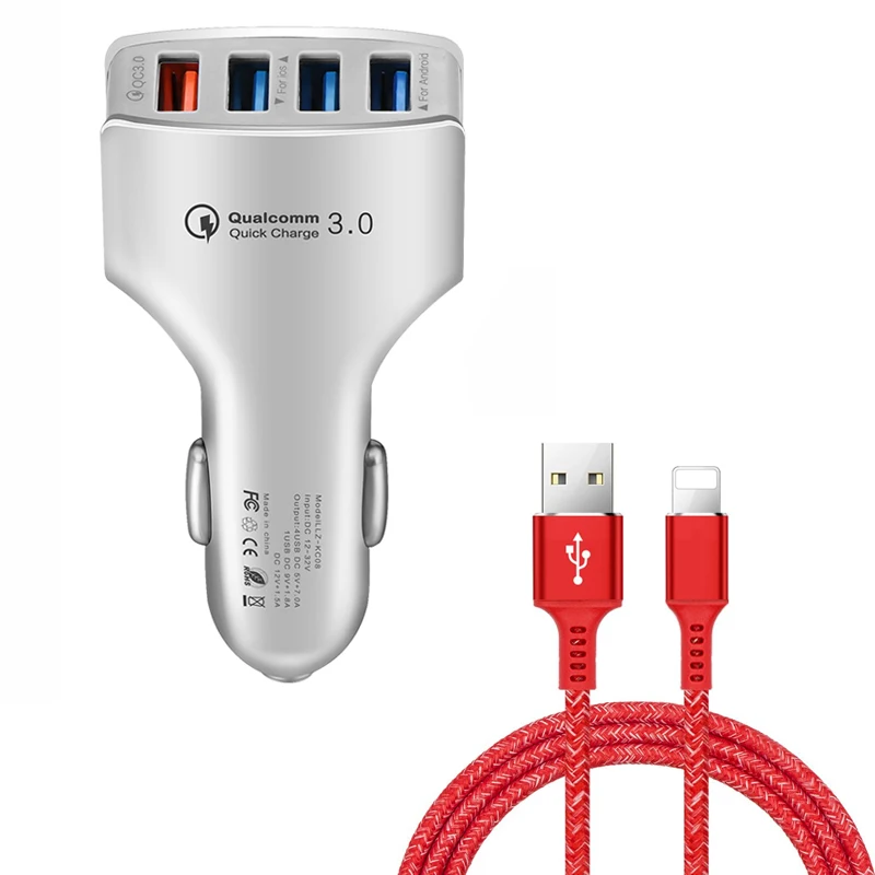 
SIPU New Product wireless 4 usb port qc3.0 fast car charger 