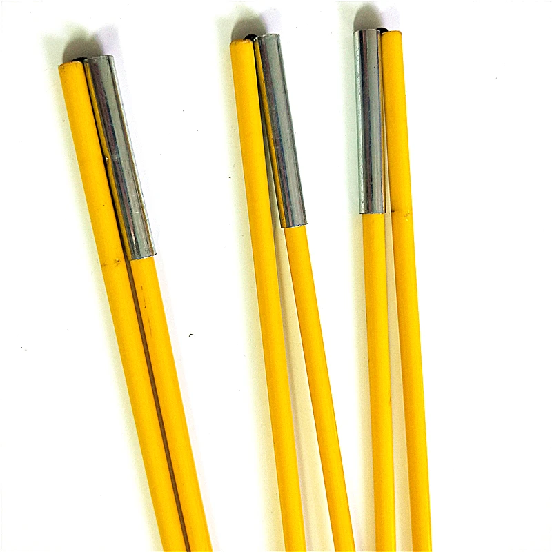 
Fiberglass tent pole with ferrule and rope 
