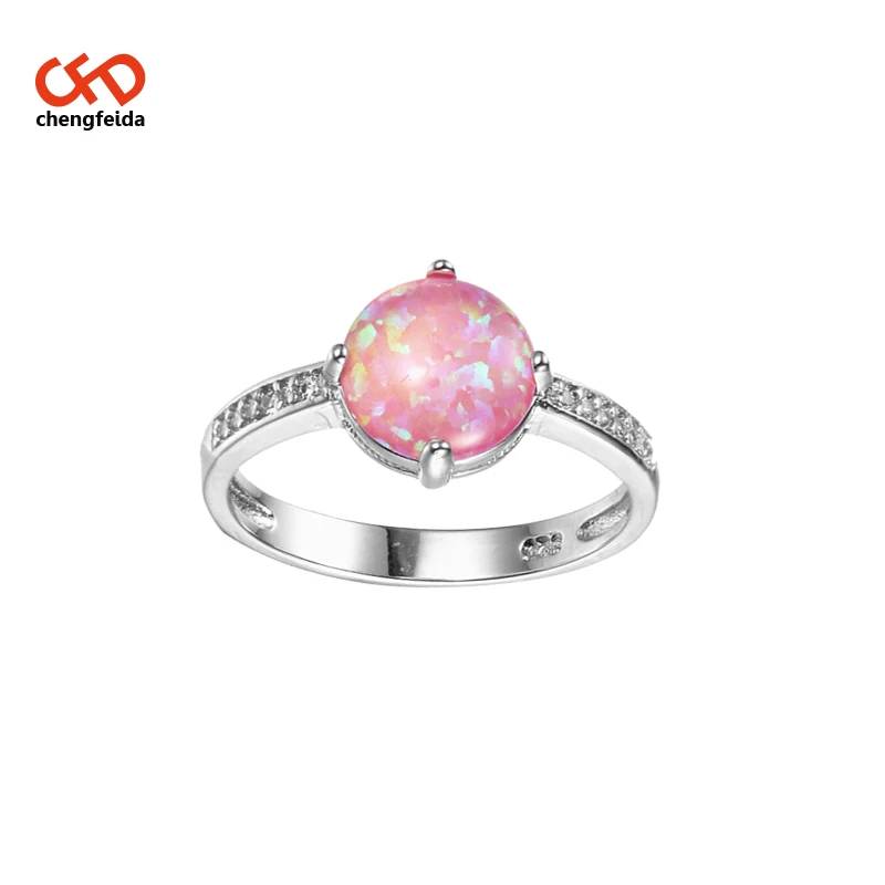 
Triangle Red Crystal pink Fire Opal Rings For Women With Cubic Zirconia 925 Sterling Silver 