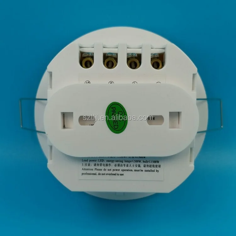 
Embedded hole size 80mm white Sound and light-controlled energy-saving switch with fire control relay output 