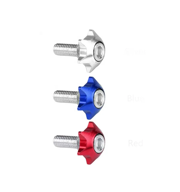 Car Universal 6mm Hexagonal Aluminum alloy Multicolor License Plate Bolts Screws with Gasket Shim