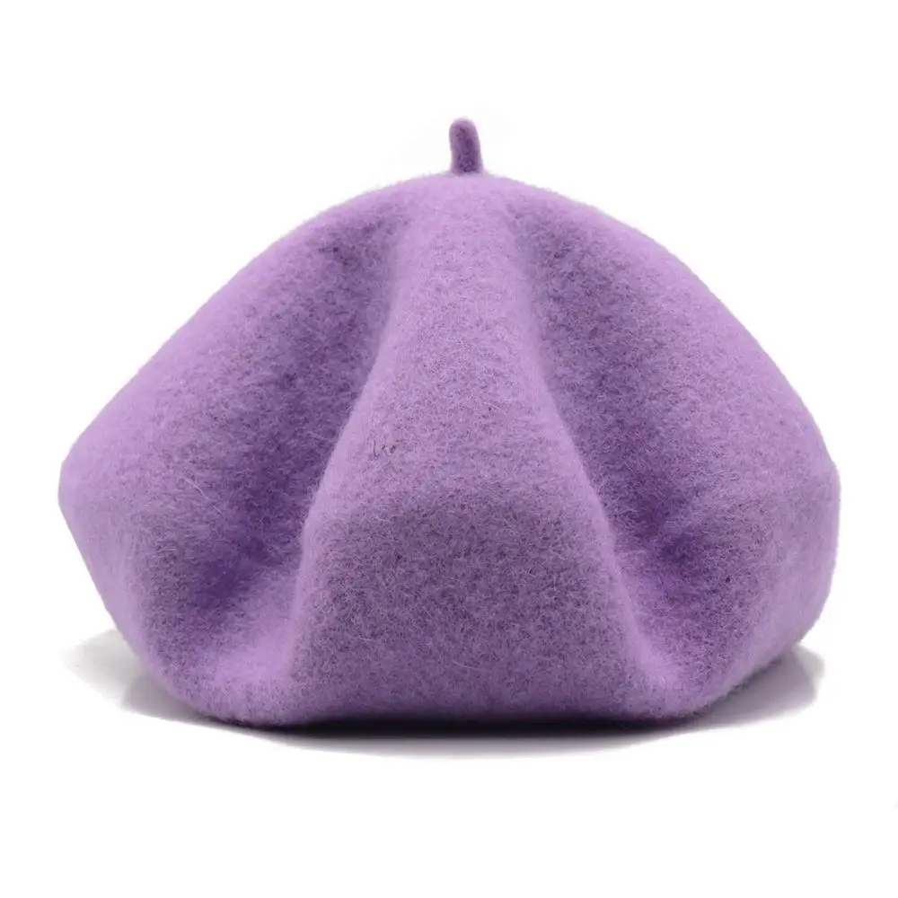 Wool Beret Hat,Solid Color French Style Winter Warm Cap for Women Girls Lady