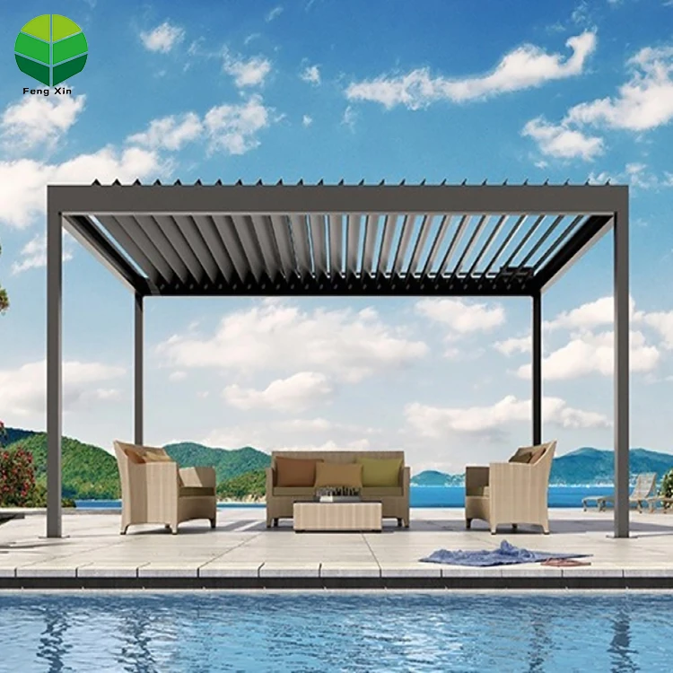 Aluminium Pergola Shutter Gazebo Motorized Louvered Roof Pergolas Aluminum Set