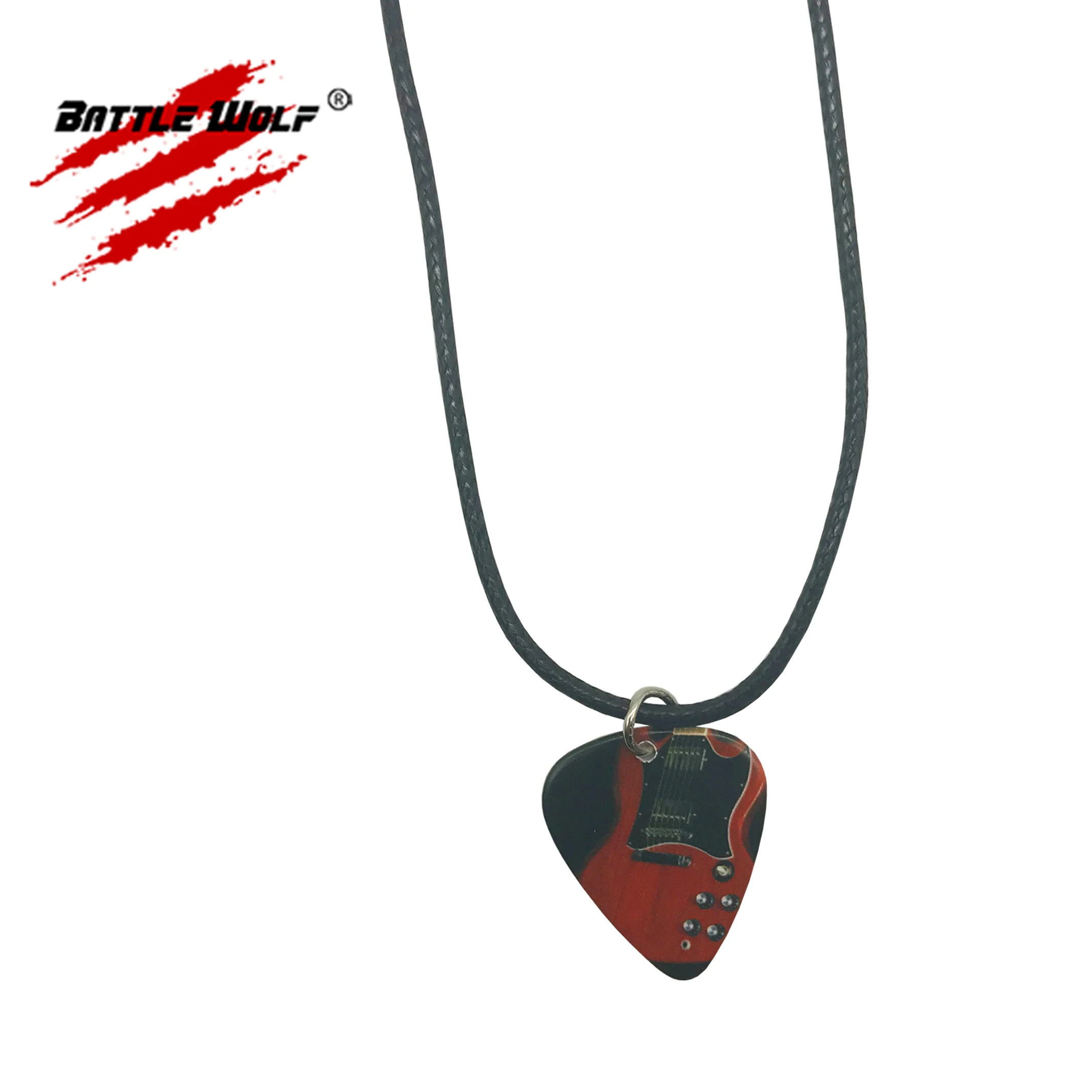 Colorful Custom Design Logo Guitar Pick Necklace Personalized