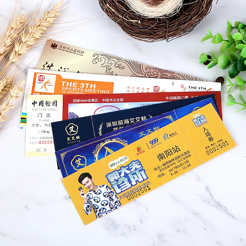 Custom anti-counterfeiting security watermark paper discount ticket/ voucher/ coupon printing