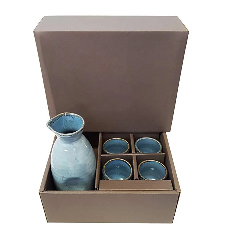 
Light Gray Barware Ceramic Rice Wine Tumbler And Cups 