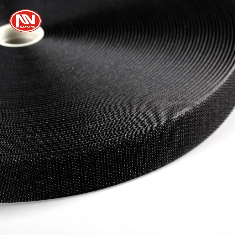 100% Polyester Nylon 12.5mm~160mm Sandals Black Hook&Loop Fastener Tape